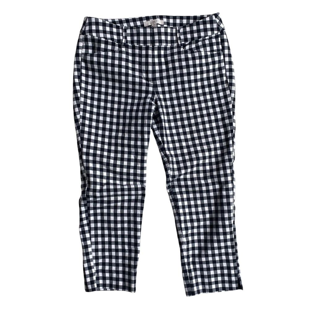 LOFT Marisa Gingham Printed Lowrise Cropped Capri Trouser Pant Size 6P